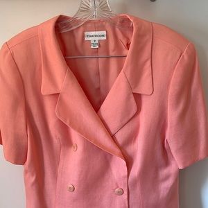 EVAN PICCONE Salmon! womens short jacket; double breasted, anchor button inside
